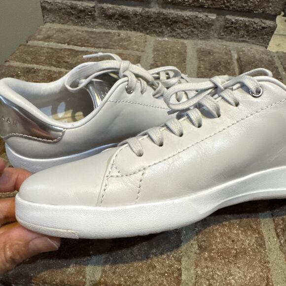 Cole Haan Women's GrandPro Light Gray Silver Leather Sneakers 6.5B - Picture 10 of 16
